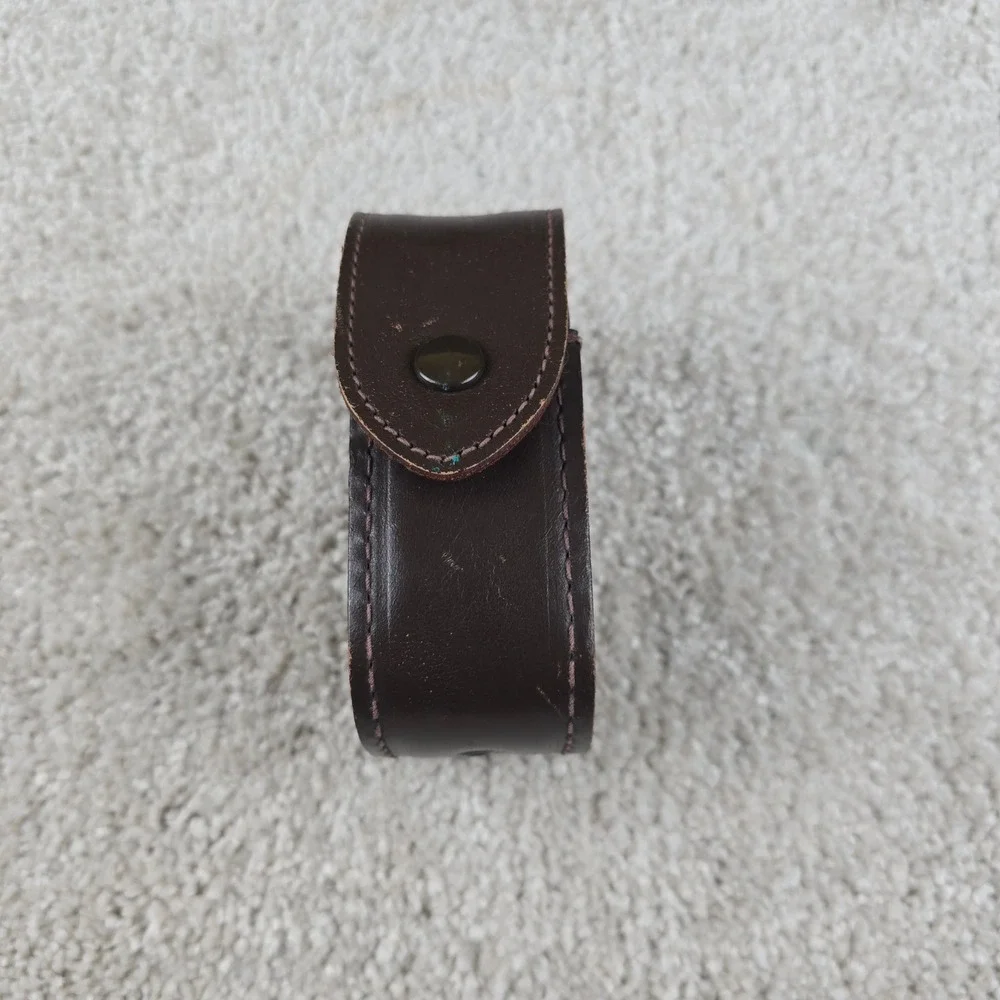 GE Light Meter Case Brown Vintage Leather Snap‎ Closure